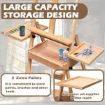 Koretech Painting Easel, Solid Wood Easel with Storage Drawer and 2 Palettes, H-Frame Painting Easels for Adults, Easel Stand for Painting, Hold up to 36''