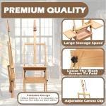Koretech Painting Easel, Solid Wood Easel with Storage Drawer and 2 Palettes, H-Frame Painting Easels for Adults, Easel Stand for Painting, Hold up to 36''