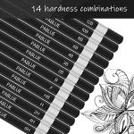 PABLUE Professional Triangular Drawing Sketching Pencil Set,6H,4H,2H,H,HB,F,B,2B,3B,4B,6B,8B,10B,12B Graphite Shading Pencils for Beginners,ProArtists,Drawing,Drafting,Sketching,Shading(14 Pcs)