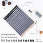 Brusarth Professional Sketch Pencils for Drawing Set - Graphite Pencils (4H-10B), Graphite Sticks, Erasers and Sharpener, Art Pencils for Sketching- Ideal for Artists and Beginners,17Pcs