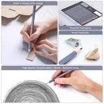 Brusarth Professional Sketch Pencils for Drawing Set - Graphite Pencils (4H-10B), Graphite Sticks, Erasers and Sharpener, Art Pencils for Sketching- Ideal for Artists and Beginners,17Pcs