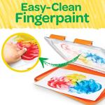 Crayola Mess Free Finger Painting Station, Washable Finger Paint for Toddlers, Arts & Crafts Set, Sensory Activity, Art Travel Toy, Gift for Toddlers, 1+