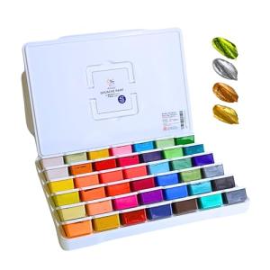 Gouache Paint Set 42x50ml/1.7oz With Lids - 24 Metallic and 18 Basic Colors