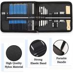 KALOUR 33 Pro Drawing Kit Sketching Pencils Set,Portable Zippered Travel Case-Charcoal Pencils, Sketch Pencils, Charcoal Stick,Sharpener,Eraser.Art Supplies for Artists Beginner Adults Teens