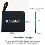 KALOUR 33 Pro Drawing Kit Sketching Pencils Set,Portable Zippered Travel Case-Charcoal Pencils, Sketch Pencils, Charcoal Stick,Sharpener,Eraser.Art Supplies for Artists Beginner Adults Teens