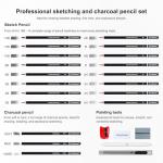 Kird Barken 24PCS Professional Sketch Pencil Set – 5H to 14B Pencils, Charcoal Pencils, Art Supplies Kit with Erasers, Sharpener, Knife – Ideal Gift for Artists, Students, Kids, Beginners