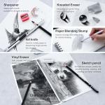 Kird Barken 24PCS Professional Sketch Pencil Set – 5H to 14B Pencils, Charcoal Pencils, Art Supplies Kit with Erasers, Sharpener, Knife – Ideal Gift for Artists, Students, Kids, Beginners