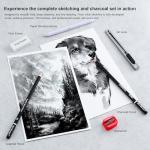 Kird Barken 24PCS Professional Sketch Pencil Set – 5H to 14B Pencils, Charcoal Pencils, Art Supplies Kit with Erasers, Sharpener, Knife – Ideal Gift for Artists, Students, Kids, Beginners