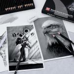 Kird Barken 24PCS Professional Sketch Pencil Set – 5H to 14B Pencils, Charcoal Pencils, Art Supplies Kit with Erasers, Sharpener, Knife – Ideal Gift for Artists, Students, Kids, Beginners