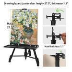 Newzealkids Artist Easel Stand Painting Stand Art Easel, 20" to 61" Art Easel for Painting Canvase & Displaying, Aluminum Adjustable Height Display Tripod with Portable Bag/Folding Keg/Apron.(Black)