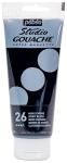 PEBEO Studio Gouache Fluid Paint - 100 ml, Ivory Black, Velvet Matte Formula, for Acrylic Painting and Illustration, Arts and Crafts Supplies (290026)