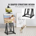 VEVOR Studio H-Frame Easel, Holds Canvas Art up to 77", Beechwood Artists Easel for Painting with Bottom Tray, Double Canvas Position, 22 lbs Load Capacity Studio Easel, Adjustable Art Painting Easel