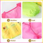 GODR7OY Kids Art Smocks, Painting Apron Artist Smock with Sleeve and 3 Pockets 2 Pack Black/White Set (pink 10-14years)