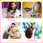GODR7OY Kids Art Smocks, Painting Apron Artist Smock with Sleeve and 3 Pockets 2 Pack Black/White Set (pink 10-14years)