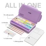 HIMI Gouache Paints set, 18 Colors, 30ml, 18 US fl oz, Non Toxic Paint for Canvas and Paper, Art Supplies for Professionals, Student, Kids and More (Purple)