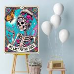 Meothan Skull Diamond Art Kits for Adults-Skull Last Flying Diamond Painting Kits for Adults Beginners, 5D DIY Full Drill Round Rhinestone Gem Art Crafts Paintings for Home Wall Decor 12"x16"