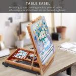 Falling in Art Light Weight French Style Field and Sketchebox Easel with Aluminum Tripod, Adjustable Beechwood Tripod Standing Easel with Drawer, Palette