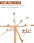 DJAR Large H-Frame Easel, Versatile Adjustable Beech Wood Studio Easel for Painting, Movable and Tilting Flat Heavy-Duty Floor Easel Stand for Artist, Hold 1 or 2 Canvases up to 78", Natural