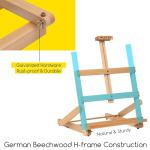 MEEDEN Heavy-Duty H-Frame Tabletop Easel: Adjustable Studio Desktop Easel for Painting- Portable Beechwood Art Easel Stand for Artist - Hold Canvas up to 20" High