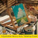 MEEDEN Heavy-Duty H-Frame Tabletop Easel: Adjustable Studio Desktop Easel for Painting- Portable Beechwood Art Easel Stand for Artist - Hold Canvas up to 20" High
