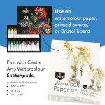 Castle Art Supplies 24 Piece Gouache Tube Set | New Improved Formula | 24 X 12ML Brilliant, Opaque, Water-Based Colors | Versatile, Easy to Use for Adult Artists, Beginners, Professionals (New Improved Formula)