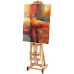Creative Mark Mirage All Media Wood Studio Easel, Natural Finish, Artist Easel, Adjustable Angle, Solid Elmwood, 83" Height, 71" Canvas Capacity, Sturdy Base