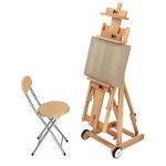Creative Mark Mirage All Media Wood Studio Easel, Natural Finish, Artist Easel, Adjustable Angle, Solid Elmwood, 83" Height, 71" Canvas Capacity, Sturdy Base