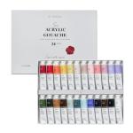 SUI Gouache Acrylic Gouache Paint Set | 24-Color Professional Set (20ml Tubes) | Acrylic Paint with Satin Finish, Professional Painting Kit