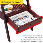 MEEDEN Studio H-Frame Easel with Art Supply Storage Drawer - Adjustable (60"~75") Wood Easel Stand for Artists, Adults and Students, Holds Canvas Art up to 35" - Deep Walnut