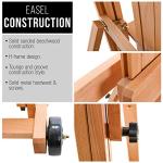 U.S. Art Supply Master Multi-Function Studio Artist Wooden Floor Easel - Large Heavy Duty Adjustable H-Frame, Tilts Flat, Mast Adjusts to 97" High - Beechwood Painting Canvas Holder Stand with Wheels