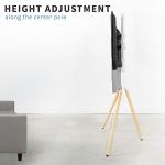 VIVO Artistic Easel 45 to 65 inch LED LCD Screen, Studio TV Display Stand, Adjustable TV Mount with Swivel and Tripod Base, White Bracket, Light Wood Legs, STAND-TV65AW