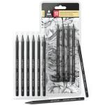 ARTEZA Woodless Graphite Pencils, Set of 12, HB, 2B, 4B, 6B, 8B, and EE