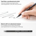 ARTEZA Woodless Graphite Pencils, Set of 12, HB, 2B, 4B, 6B, 8B, and EE