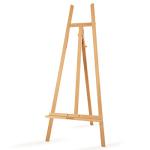 Somime A - Frame Wooden Display Easel - Adjustable Lyre Beechwood Studio Easel Stand Holding Canvas Up to 90", Inclinable Artist Floor Painting Easel for Artwork Painting, Natural