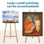 Somime A - Frame Wooden Display Easel - Adjustable Lyre Beechwood Studio Easel Stand Holding Canvas Up to 90", Inclinable Artist Floor Painting Easel for Artwork Painting, Natural