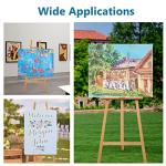 Somime A - Frame Wooden Display Easel - Adjustable Lyre Beechwood Studio Easel Stand Holding Canvas Up to 90", Inclinable Artist Floor Painting Easel for Artwork Painting, Natural