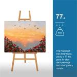 Somime A - Frame Wooden Display Easel - Adjustable Lyre Beechwood Studio Easel Stand Holding Canvas Up to 90", Inclinable Artist Floor Painting Easel for Artwork Painting, Natural