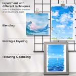 ARTEZA Gouache Paint, 12 Colors, Sea Tones, 0.4 US fl oz Tubes, Opaque Water-Based Paint for Canvas and Paper, Art Supplies for Professionals, Students