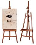 DJAR Large Studio Art Easel for Painting, Adjustable Solid Beech Wood Artist Easel with Storage Tray, Adults, Beginners, Hold Canvas up to 49", Walnut
