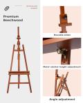 DJAR Large Studio Art Easel for Painting, Adjustable Solid Beech Wood Artist Easel with Storage Tray, Adults, Beginners, Hold Canvas up to 49", Walnut