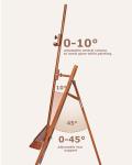 DJAR Large Studio Art Easel for Painting, Adjustable Solid Beech Wood Artist Easel with Storage Tray, Adults, Beginners, Hold Canvas up to 49", Walnut