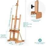 VISWIN Large H-Frame Easel for Painting 53"-91" H, Adjustable Solid Beech Wood Heavy Duty Easel Stand with Storage Tray, Hold Canvas up to 78", Art Easel for Adults, Artists - Natural