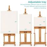 VISWIN Large H-Frame Easel for Painting 53"-91" H, Adjustable Solid Beech Wood Heavy Duty Easel Stand with Storage Tray, Hold Canvas up to 78", Art Easel for Adults, Artists - Natural
