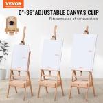 VEVOR Studio H-Frame Easel, Holds Canvas up to 36", Beechwood Artists Easel with Art Supply Storage Drawer, 22 lbs Load Capacity