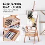 VEVOR Studio H-Frame Easel, Holds Canvas up to 36", Beechwood Artists Easel with Art Supply Storage Drawer, 22 lbs Load Capacity