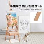 VEVOR Studio H-Frame Easel, Holds Canvas up to 36", Beechwood Artists Easel with Art Supply Storage Drawer, 22 lbs Load Capacity