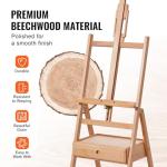 VEVOR Studio H-Frame Easel, Holds Canvas up to 36", Beechwood Artists Easel with Art Supply Storage Drawer, 22 lbs Load Capacity