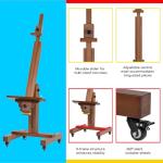 MEEDEN Extra Large Painting Easel: Solid Beech Wood Artist Studio Easel - Professional Art Easel Stand for Adults - Adjustable Movable Tilting Easels for Canvas up to 71"