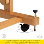 MEEDEN Enlarged Heavy-Duty H-Frame Easel: Artist Solid Beech Wooden Studio Easel - Professional Painting Art Easel Stand with 4 Lockable Wheels & Leveling Bolts - Hold Canvas up to 86" H