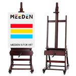 MEEDEN Extra-Large Art Painting Easel - Professional Artist Crank With Height Adjustable 71" to 98" - Heavy Duty Beech Wood Studio H Frame Stand for Painting Canvas up to 83"